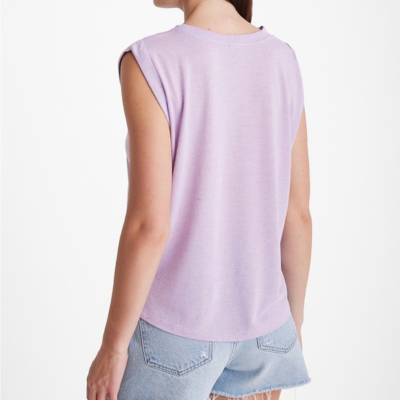 NWT Express Linen-blend crew neck muscle tank - lilac heather color Size XS - Picture 2 of 11